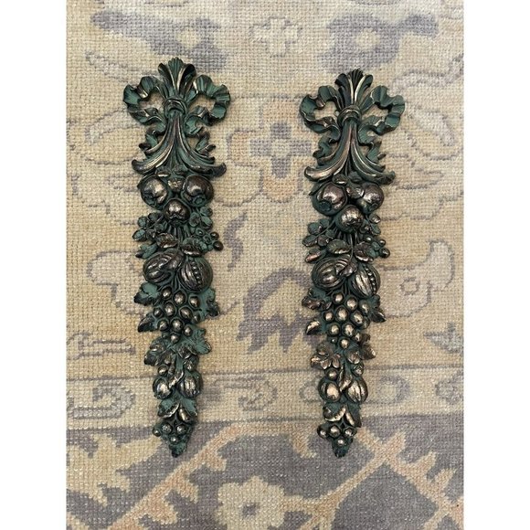 Vintage MCM Syroco Hollywood Regency Gold Gilt Patina Fruit Wall Decoration Swag